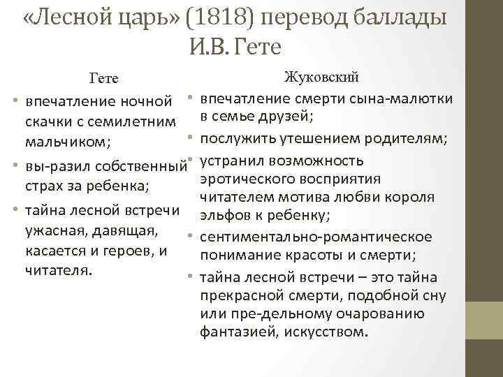 Анализ баллады «лесной царь» (в. жуковский) | литрекон