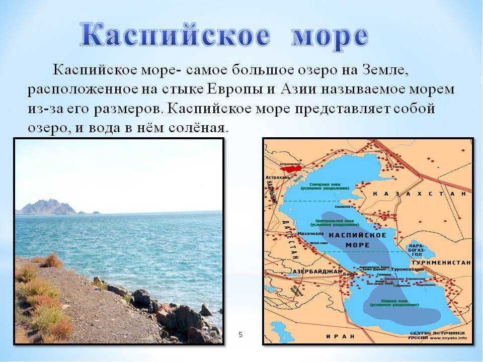 Каспийское море - доклад сообщение (4, 8 класс. география. окружающий мир)