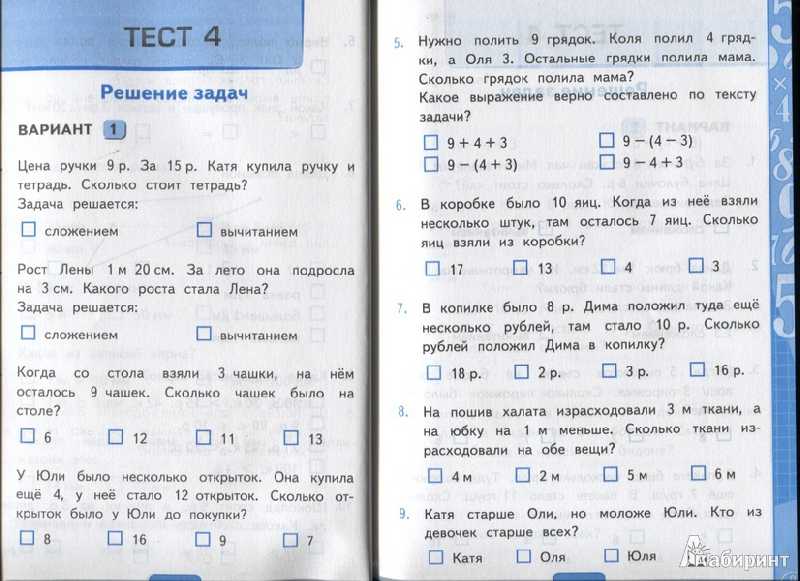 Итоговые тесты с ответами за курс начальной школы по русскому языку и математике