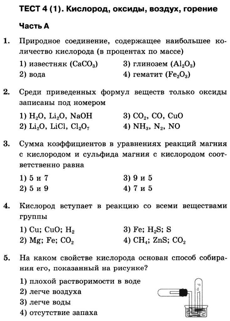 Картинки тест по химии