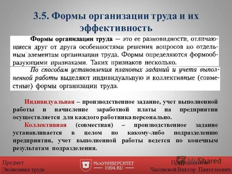 Организация труда сотрудников