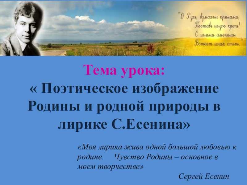 Природа в лирике есенина проект