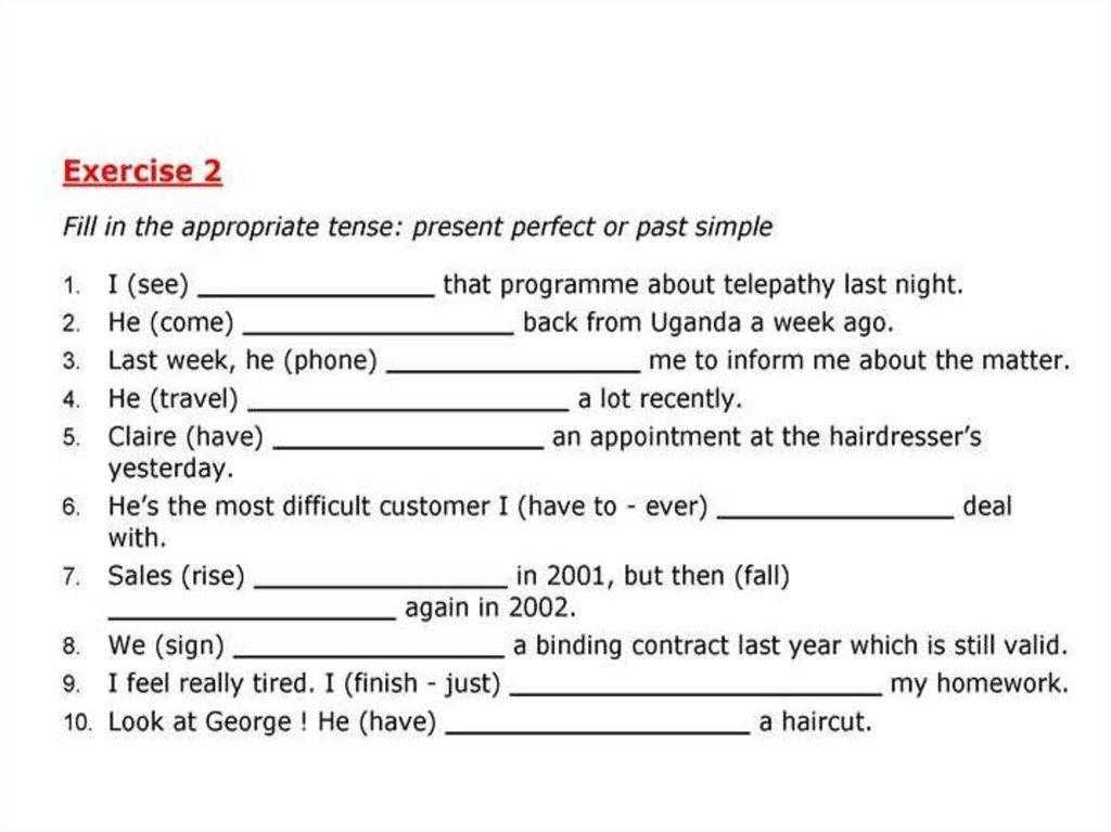 Present perfect simple and past simple презентация