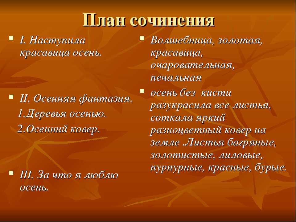 План сочинения 3 класс