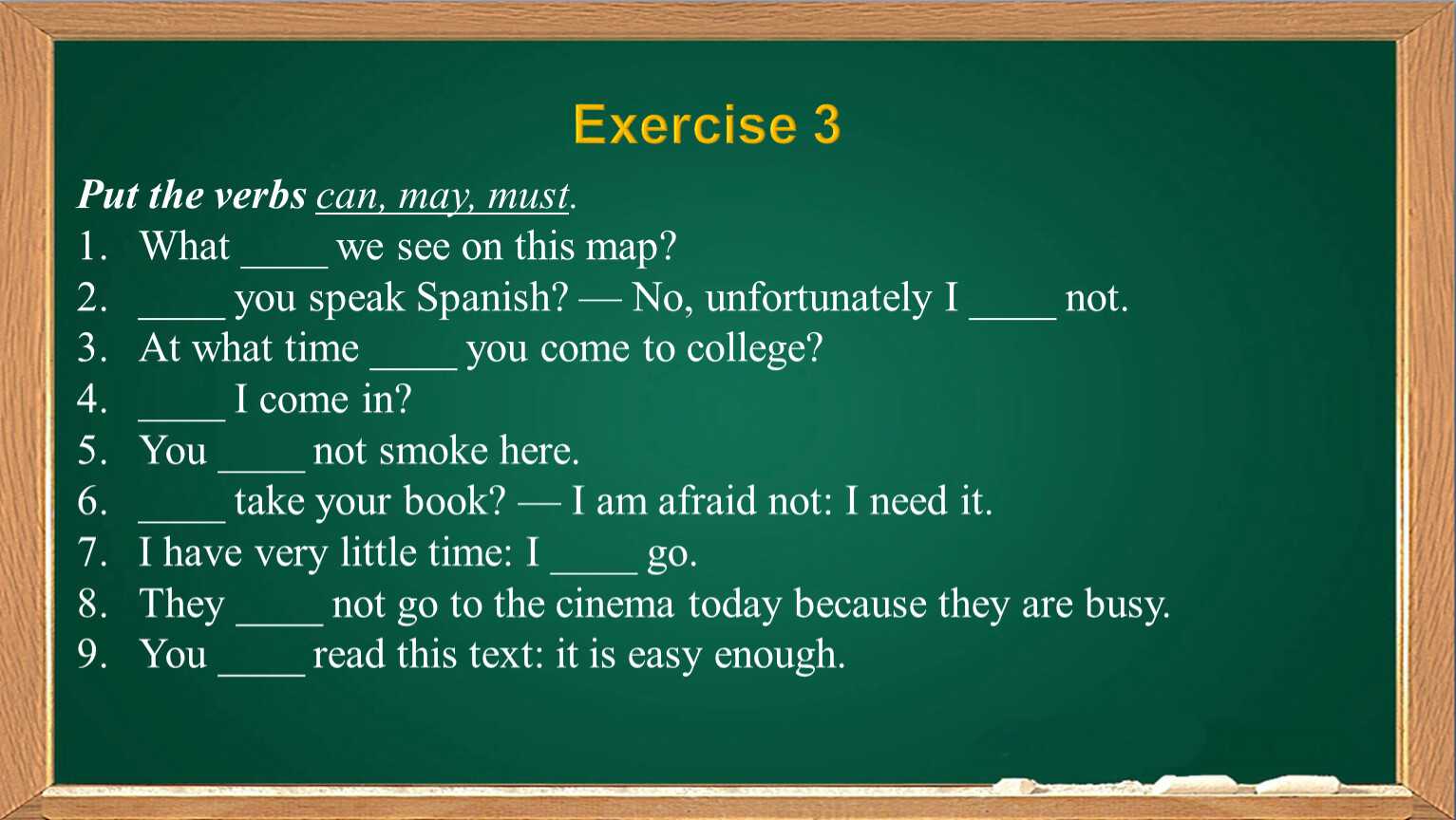 Упражнения на модальные глаголы в английском языке