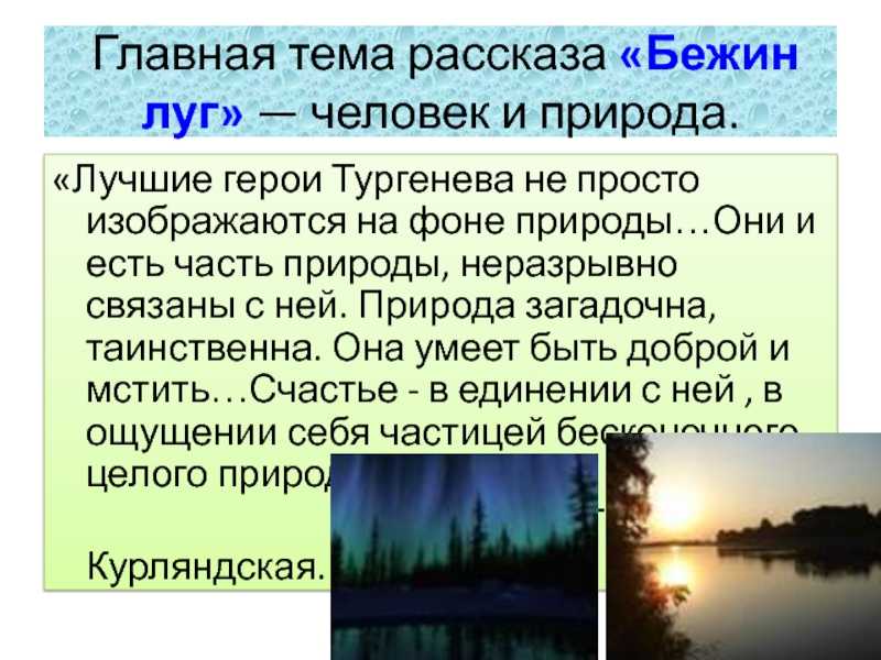 Главная роль описания. Тема рассказа Бежин луг. Роль картин природы в рассказе. Рассказ Тургенева Бежин луг. Тургенев описание природы.