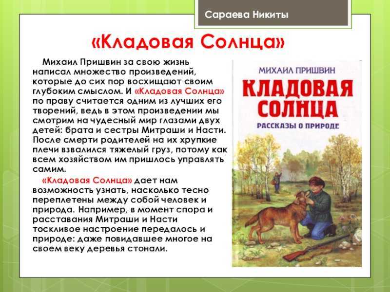 Сочинение: человек и природа в сказке-были м.м. пришвина “кладовая солнца”