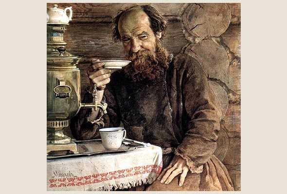 Сочинение по картине: морозов - "за чаепитием" - описание картины