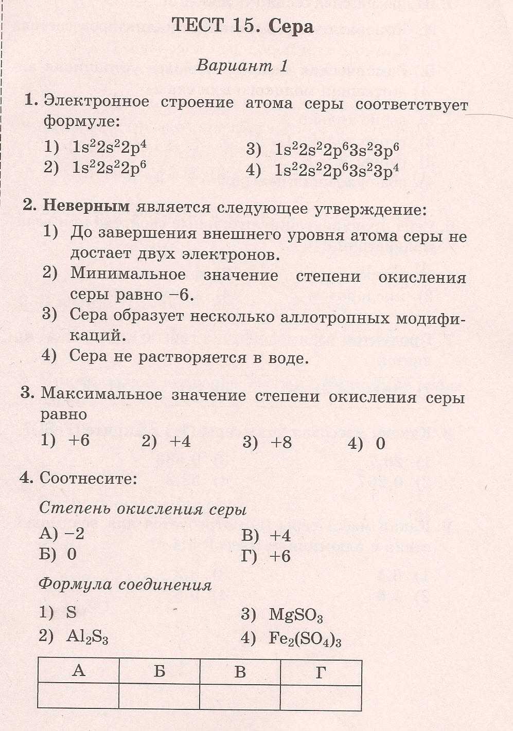 Картинки тест по химии