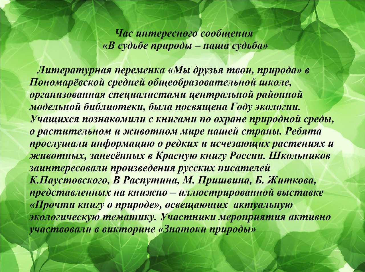 Сочинение экология моего района 5 класс