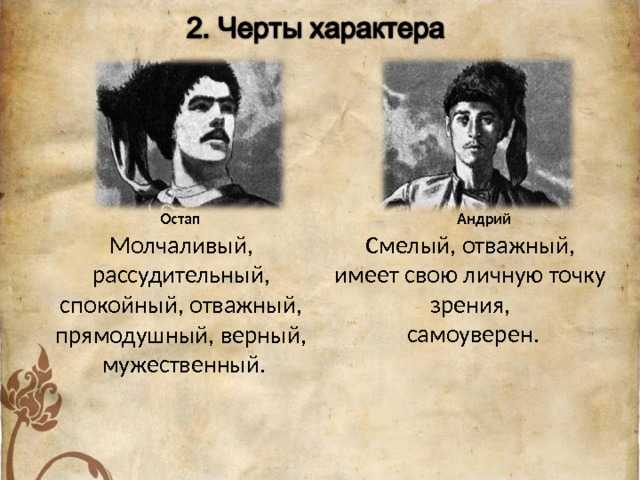 Характеристика остапа из "тараса бульбы"