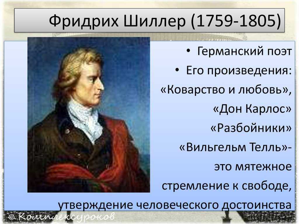 Иоганн кристоф фридрих шиллер. биографическая справка