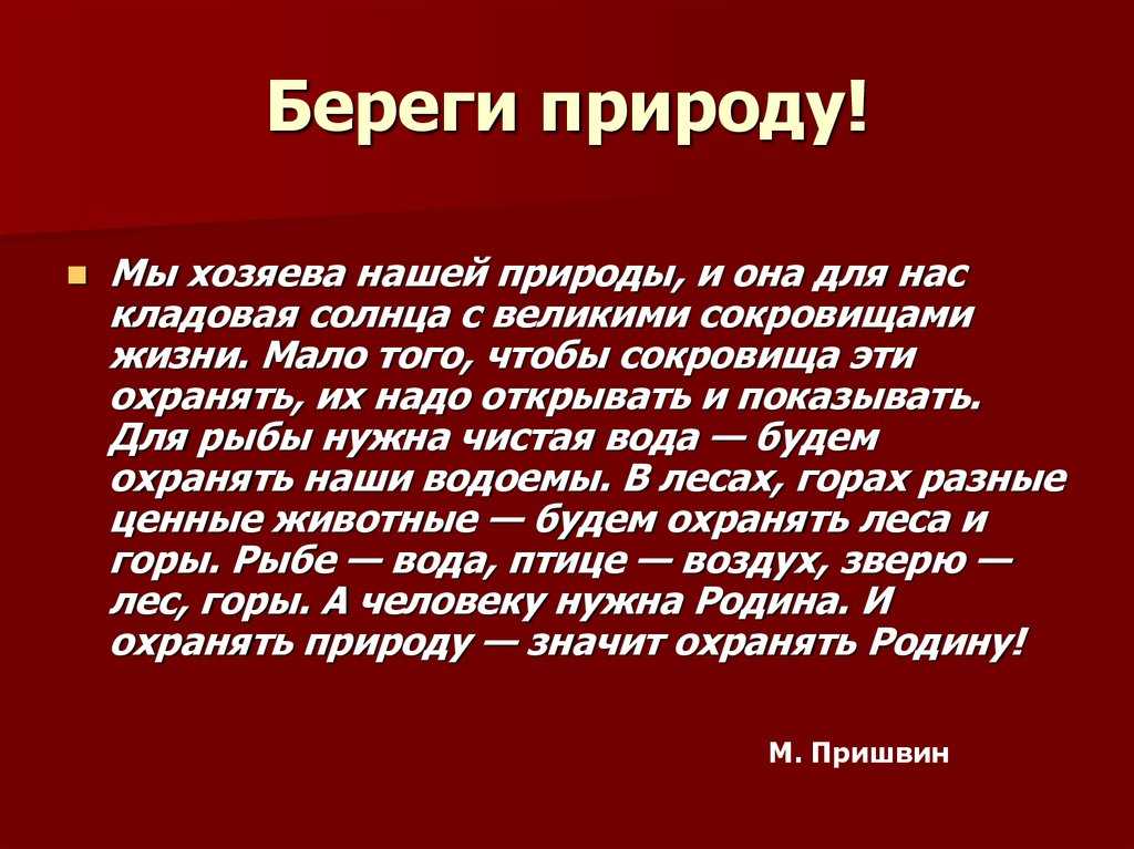 Сочинение берегите природу план