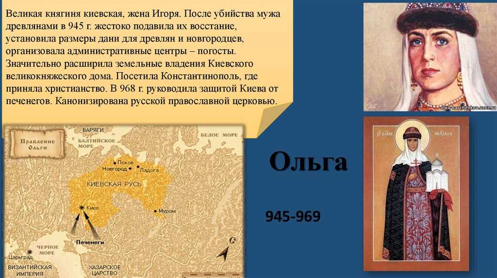 Доклад княгиня ольга 3, 4, 6 класс