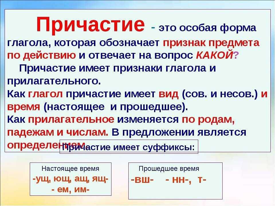 Презентация на тему причастие 7 класс по русскому языку