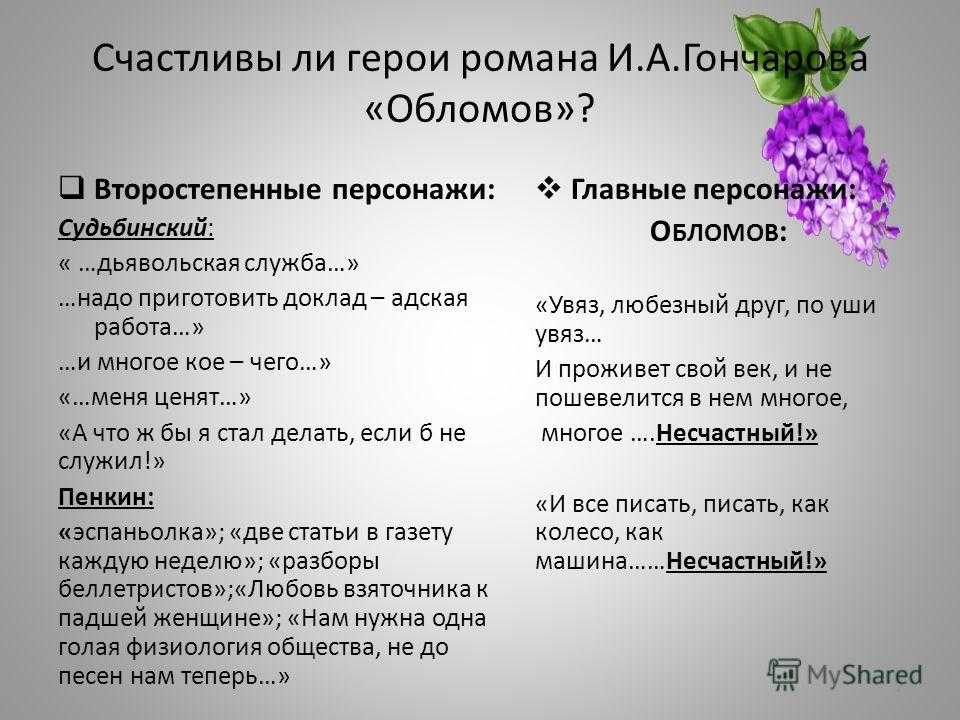 Гости обломова и цель их прихода (таблица)