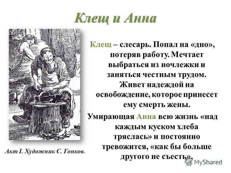 Характеристики главных героев на дне, горький. их образы и описание