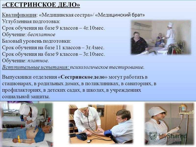 Специальность сестринское дело медицинский колледж