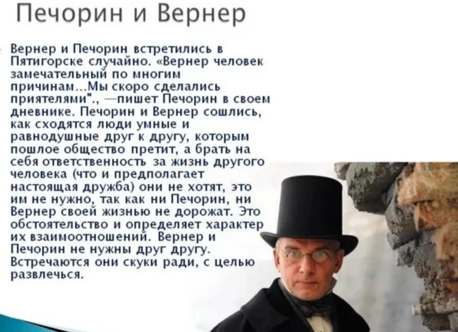 Печорин и вернер взаимоотношения кратко. Доктор Вернер и Печорин отношения. Отношения Печорина и Вернера. Печорин и доктор Вернер взаимоотношения. Взаимоотношения Печорина и Вернера.