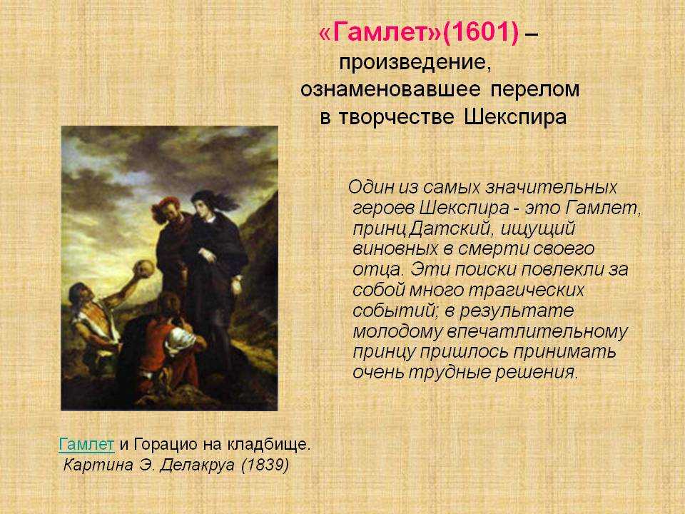 Сочинение по произведению гамлет шекспира
