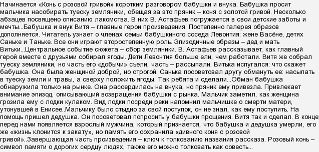 Сочинение по рассказу конь с розовой гривой 6 класс рассуждение