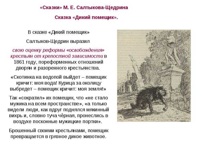 Анализ сказки «дикий помещик» (м.е. салтыков-щедрин) | литрекон