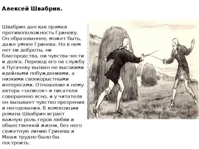 Что общего у швабрина и гринева – кратко об общих чертах (возраст, происхождение, воспитание, образование)