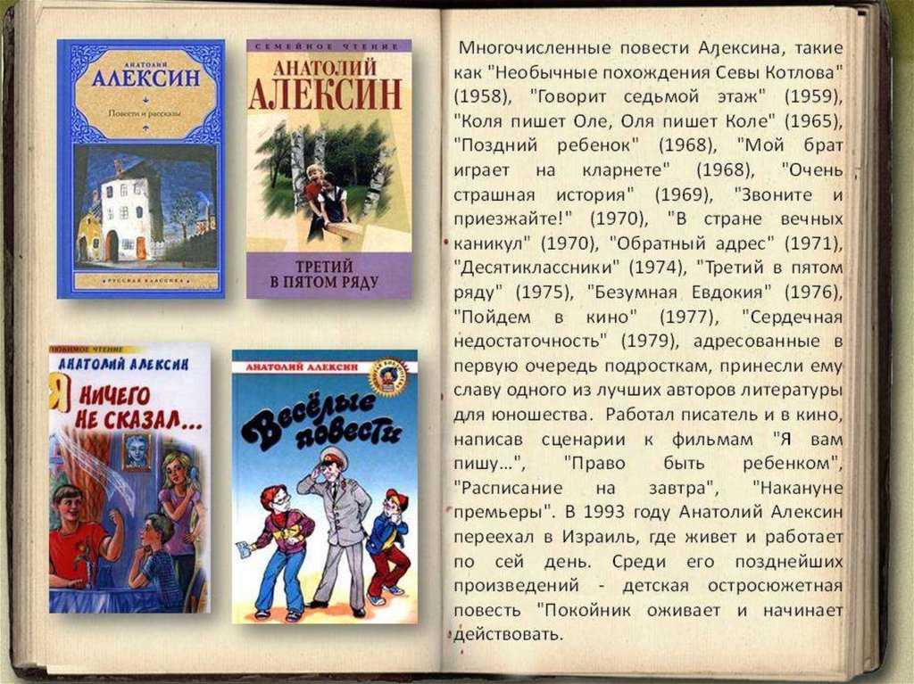 Краткое содержание новых книг. Произведения Алексина для 5 класса. Книги Анатолия Алексина.
