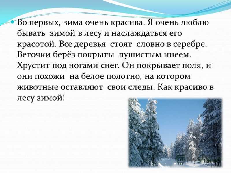 Сочинение о зиме 2-3-4-5-6 класс