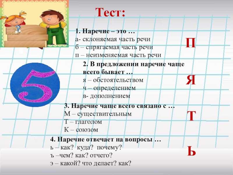 Итоговый тест с ответами по русскому языку для 5-6-7 классов