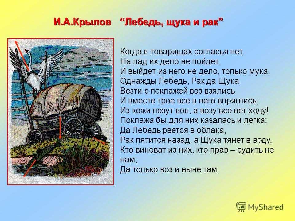 Мораль басни «лебедь, щука и рак» крылова (анализ, суть, смысл) — litera.site — литературный сайт
