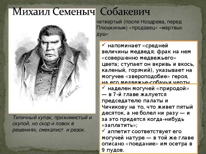 Характеристика и образ собакевича в поэме гоголя мертвые души сочинение