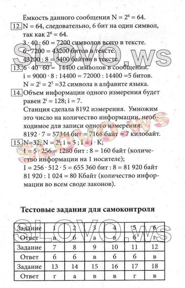 Информатика 7 босова тесты
