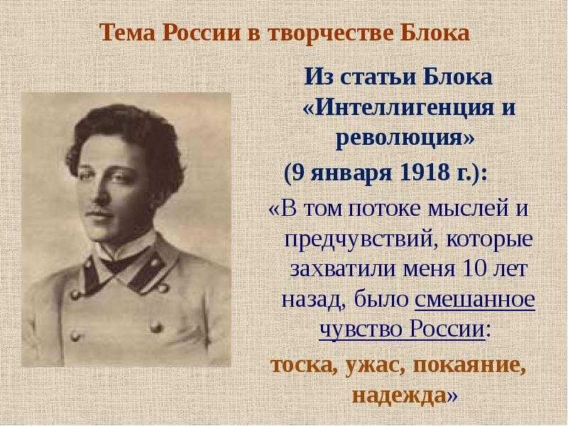 Тема родины в лирике блока – сочинение